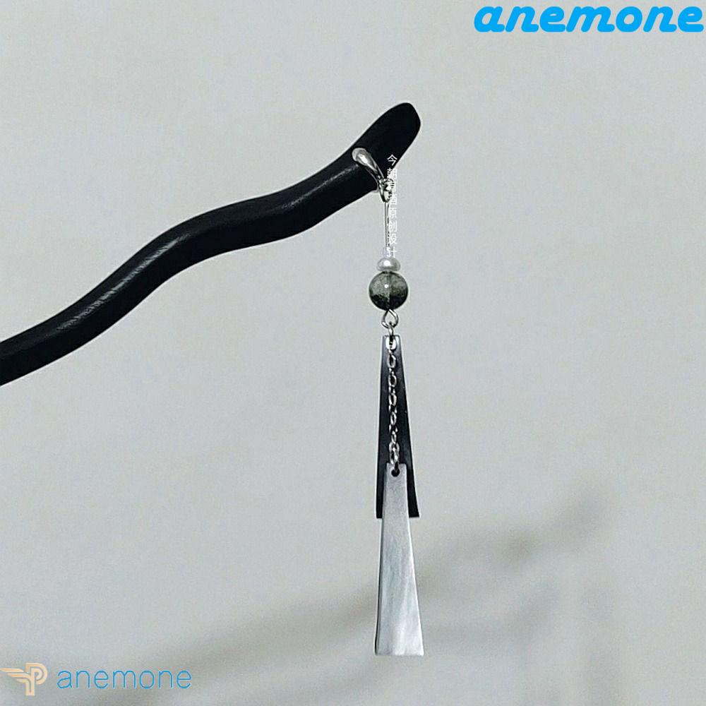 ANEMONE Trâm Cài Tóc Bằng Gỗ Phối Tua Rua Phong Cách Trung Hoa