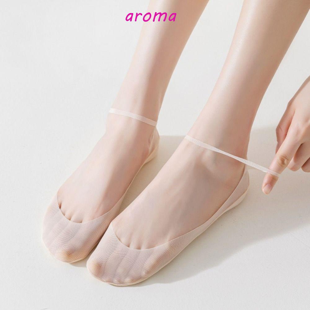 AROMA Vớ Thuyền Bằng Lụa Lạnh Thoáng Khí Không Trượt Thời Trang Mùa Hè