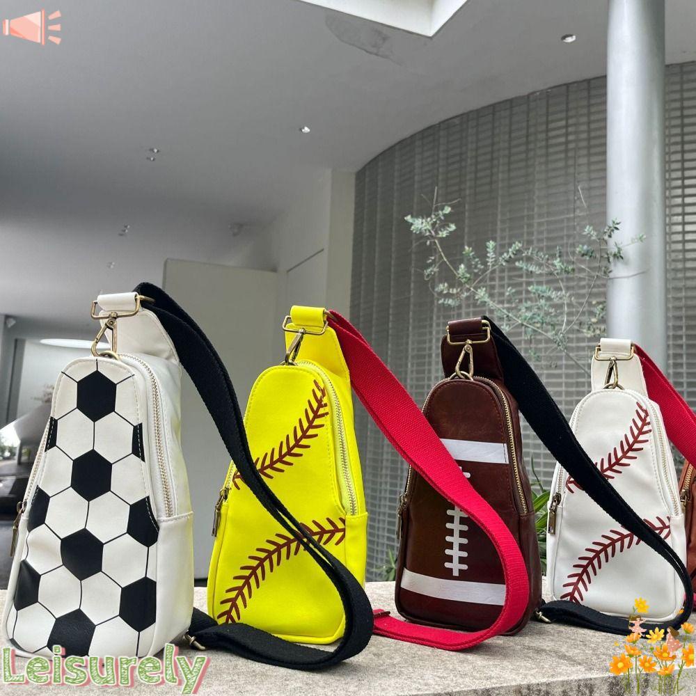 LEILY Túi Da Pu Mềm Đeo Chéo In Họa Tiết Bóng Chày