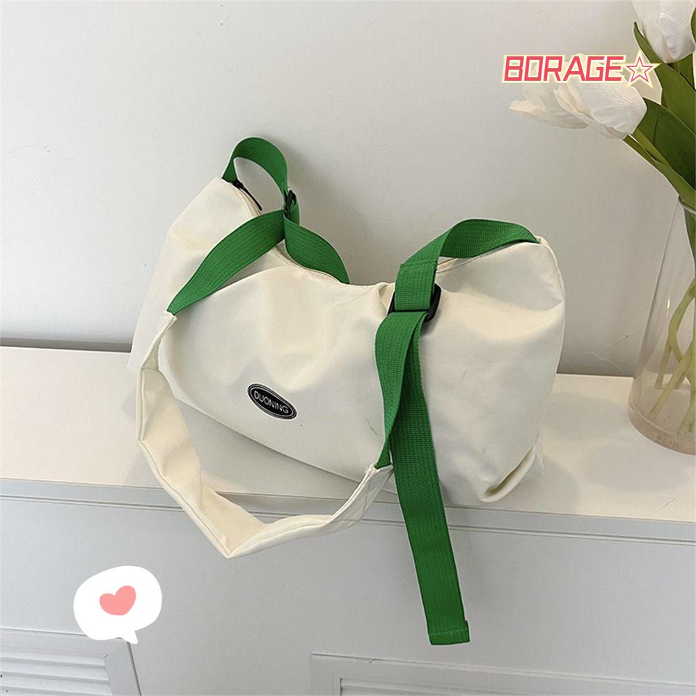 BORAG Túi Đeo Chéo Vai Bằng Nylon Sức Chứa Lớn Màu Trơn Phong Cách Thể Thao Thời Trang