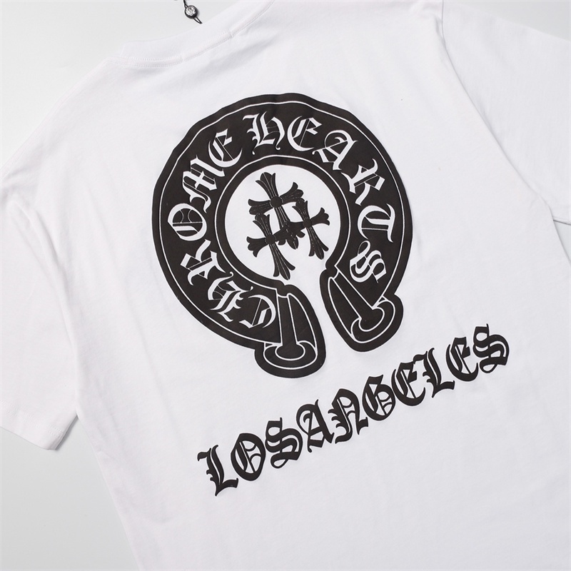 Ch-rome- Hearts88- Áo Thun Unisex Tay Ngắn In Mút Công Nghiệp Nặng