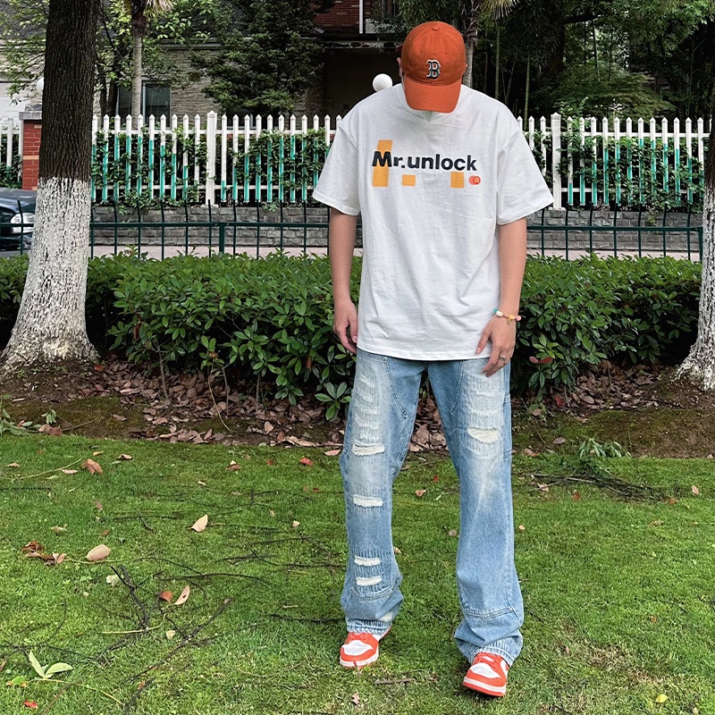 Áo Thun cotton Ngắn Tay Dáng Rộng In Hình Mcdonald 'S Cá Tính Cho Cặp Đôi