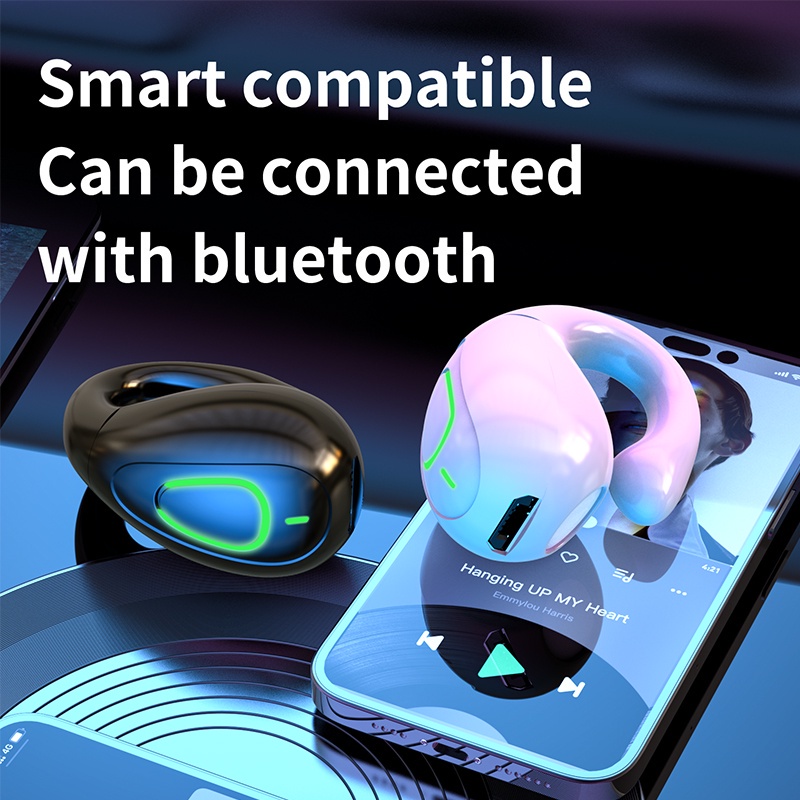 Tai Nghe Bluetooth 5.3 Không Dây Dạng Kẹp Một Bên Tai Dùng Pin Siêu Dài