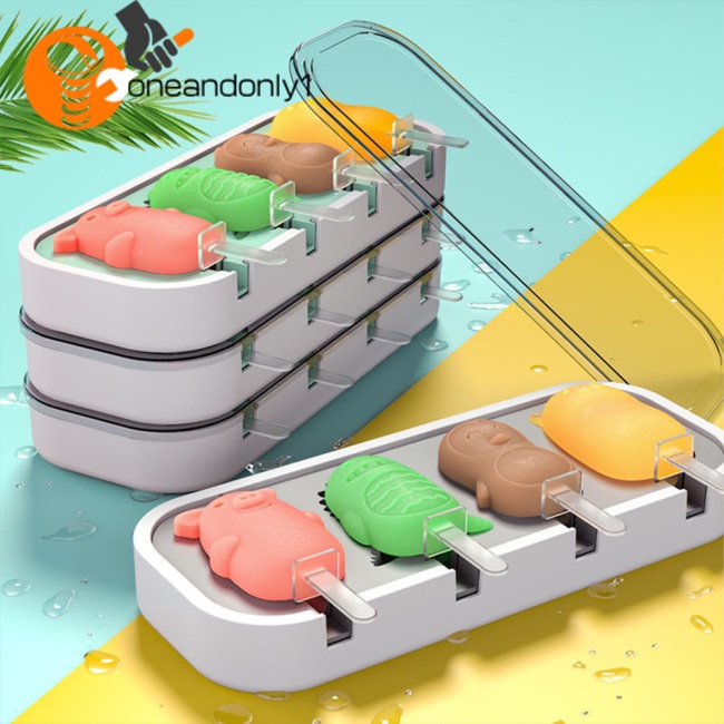 Khuôn Silicone Làm Kem Cỡ Lớn Có Nắp Đậy Tiện Dụng