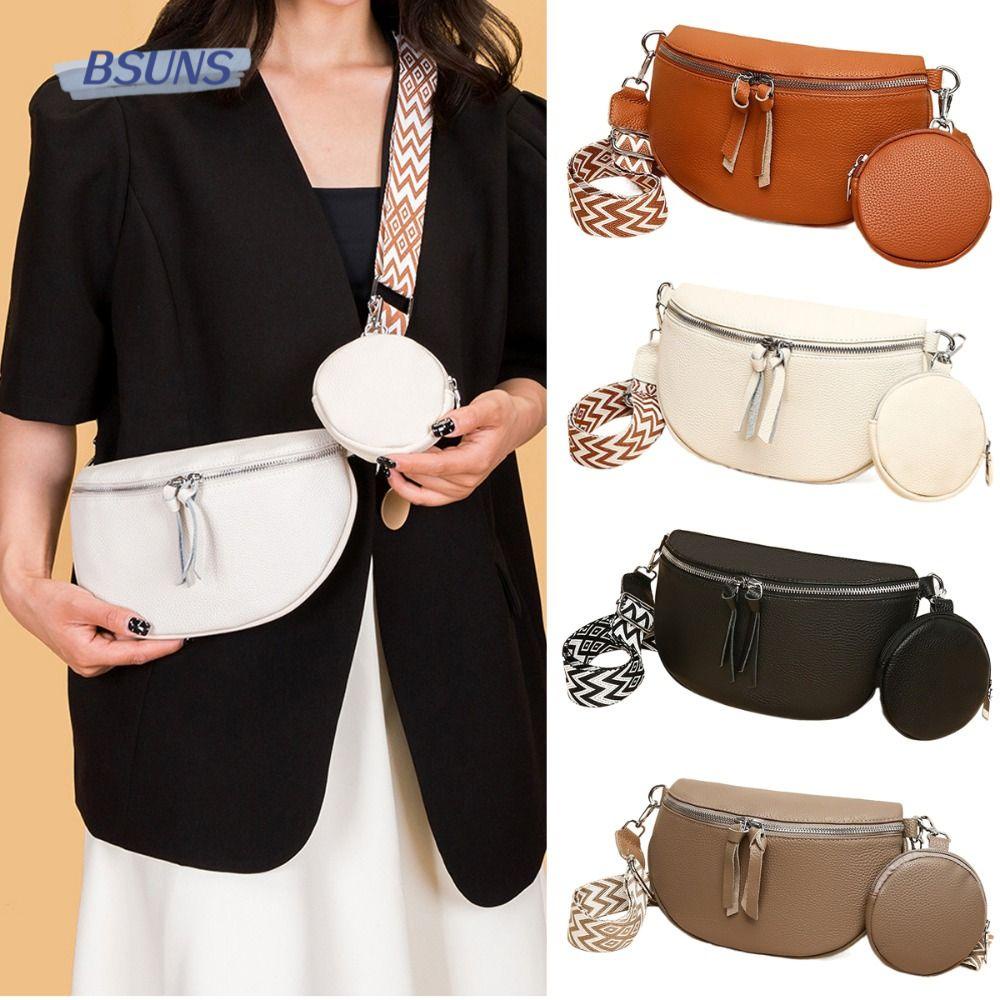 BSUNS Túi Đeo Hông Bằng Da Phong Cách Thể Thao Thời Trang Cho Nam Và Nữ