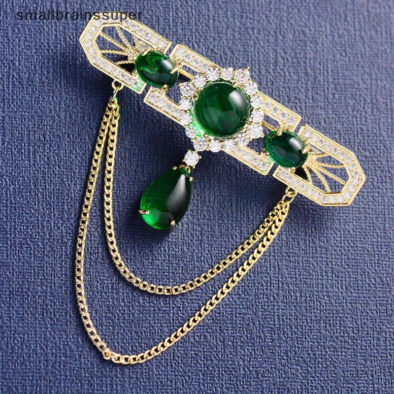 Ghim Cài Áo Nhỏ Đính Đá Phối Dây Xích Tua Rua Thời Trang Chất Lượng Cao Cho Nữ