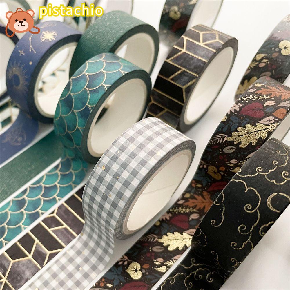 PISTA Cuộn Băng Dính Washi Họa Tiết Hình Học Phong Cách Cổ Điển
