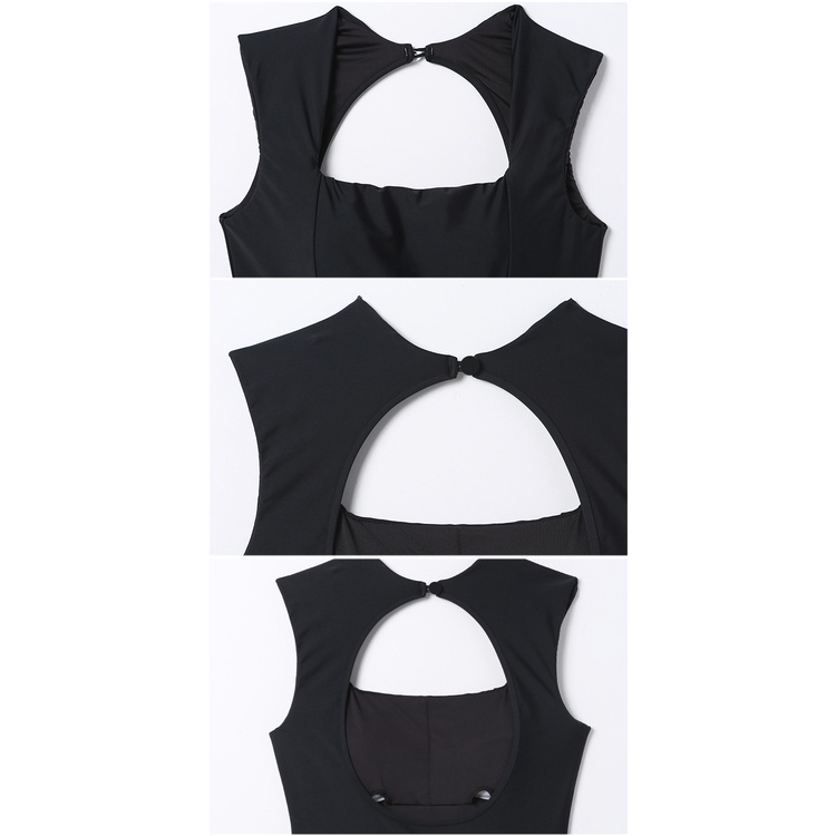 Bộ Đồ Bơi 1 Mảnh Màu Trơn Hở Lưng Dáng Ôm Thời Trang Cho Bạn Gái