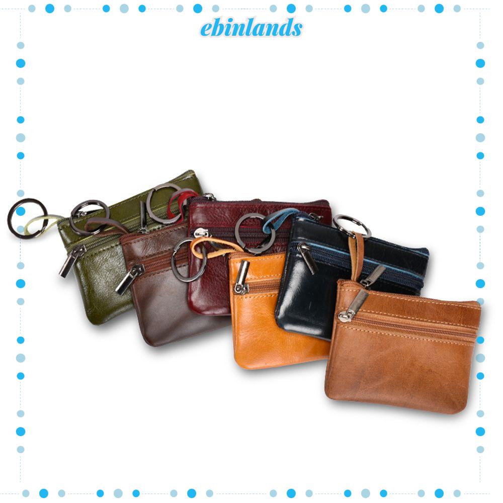 EBINLANDS Ví Da Nhỏ Đựng Thẻ Kèm Móc Khóa Thời Trang Cho Nữ