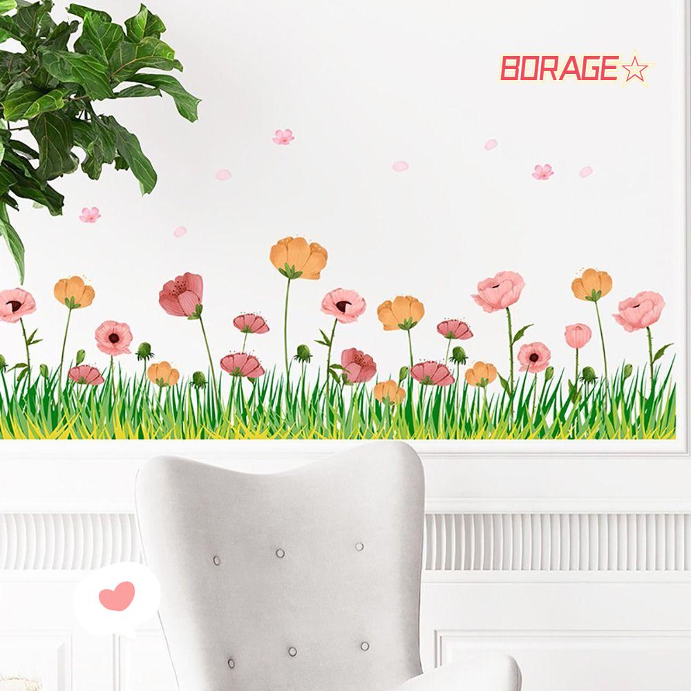 BORAG Decal dán tường Tự Dính Họa Tiết Hoa Trang Trí Phòng Ngủ