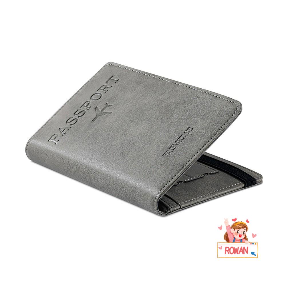 ROWANS Ví Da PU Siêu Mỏng Đựng Hộ Chiếu Có Khóa Kéo Đa Năng Dành Cho Nam Nữ