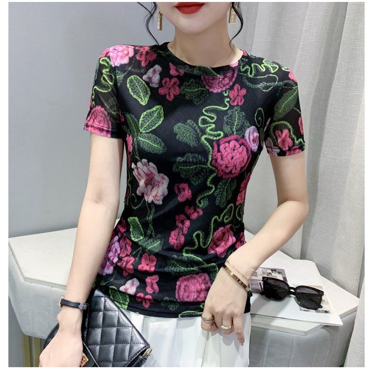 Áo Thun Ngắn Tay Dáng Rộng In Họa Tiết Thời Trang Mùa Hè Cho Nữ