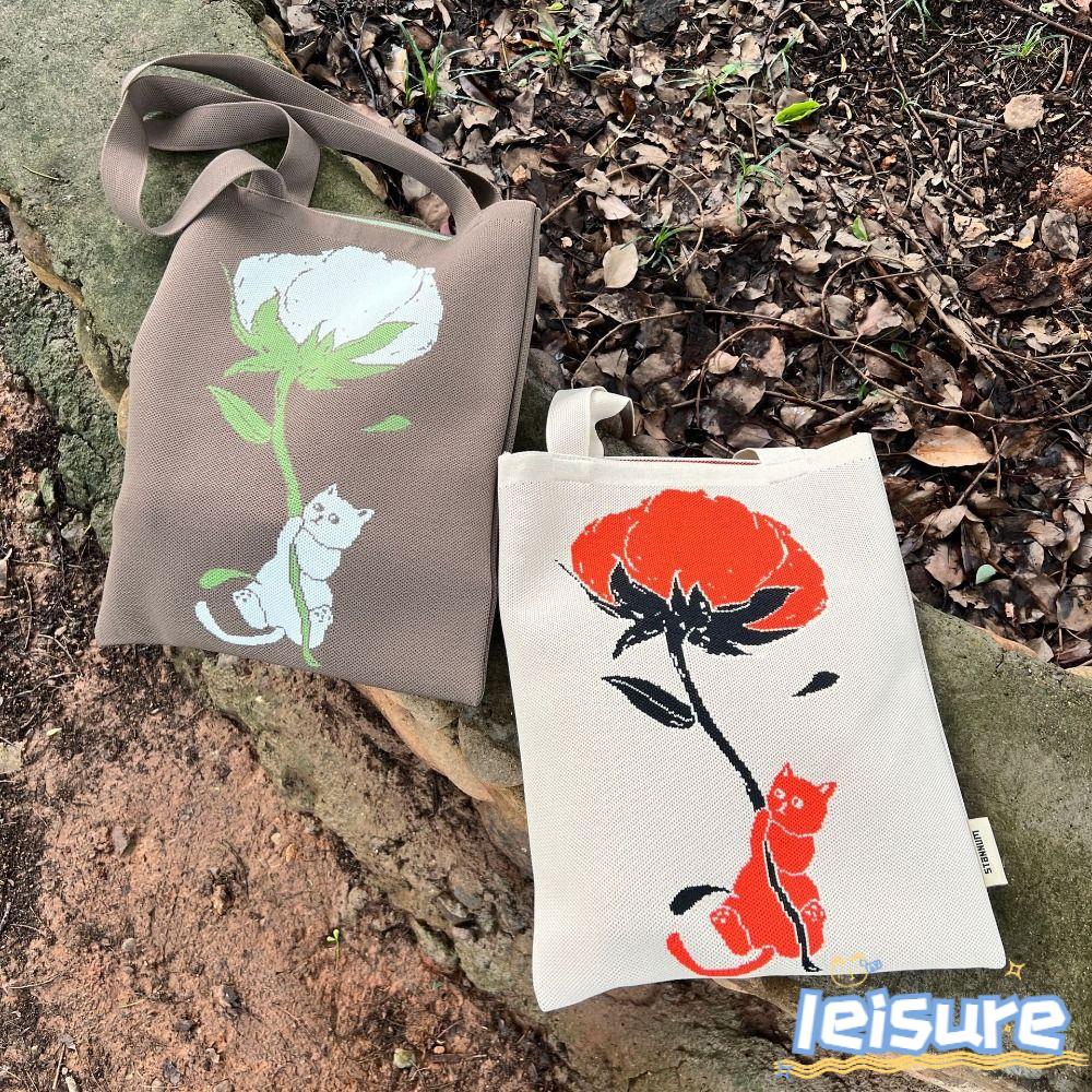 LEISURE Túi Xách Dệt Kim Cỡ Lớn Thời Trang Cho Nữ