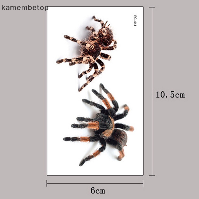 Hình Xăm Dán Họa Tiết Nhện Bọ Cạp 3D Phong Cách Halloween Độc Đáo