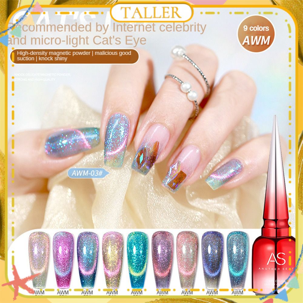✧Ready Stcok As Gel Sơn Móng Tay Mắt Mèo ánh Sáng Siêu Nhỏ Phản Chiếu Hình Ba Chiều Long Lanh Spar Maigc Keo Trị Liệu Bằng ánh Sáng đổi Màu Nghệ Thuật Làm Móng Cho Cửa Hàng Làm Móng