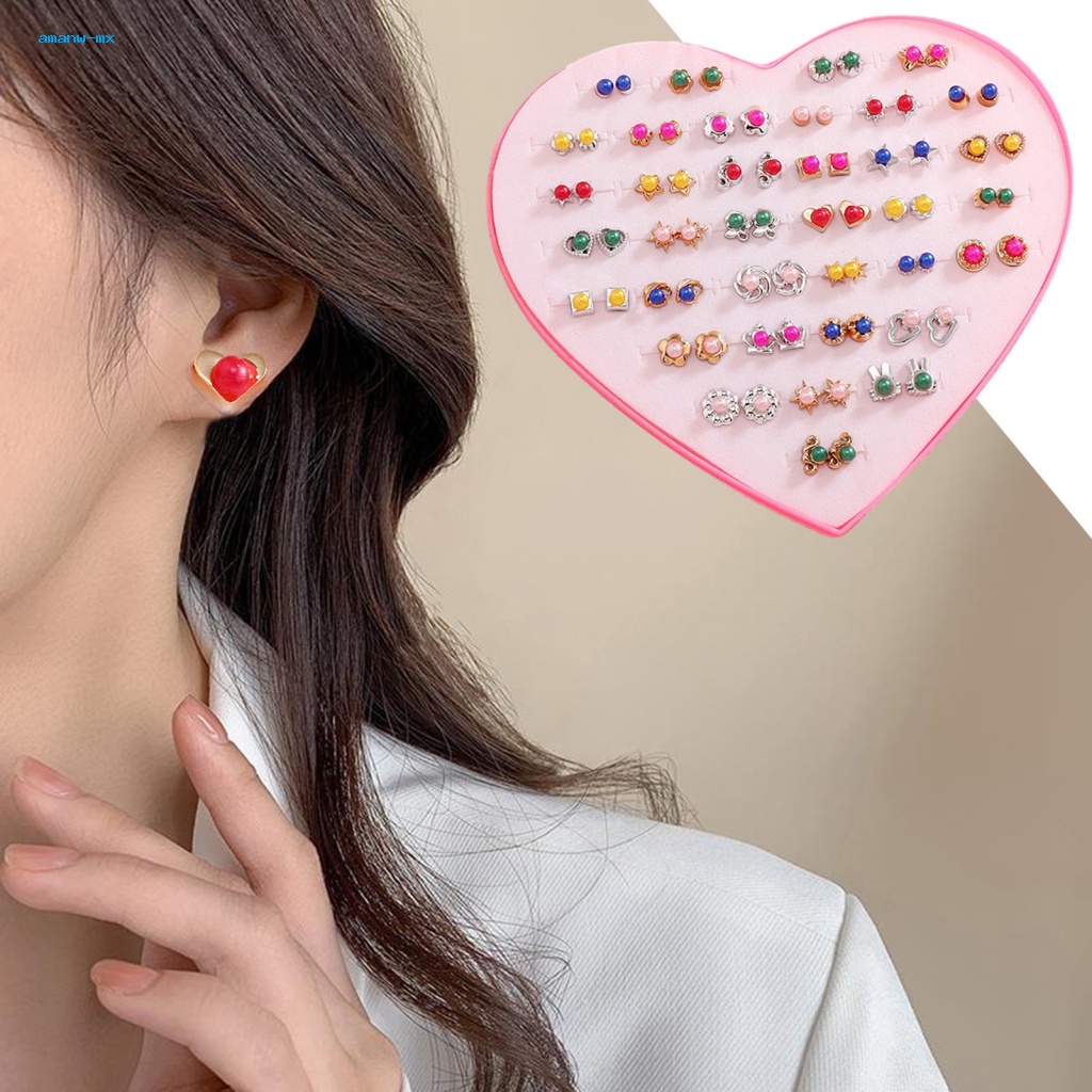 Bộ 36 Đôi Bông Tai Thời Trang Nhẹ Nhàng Nữ Tính