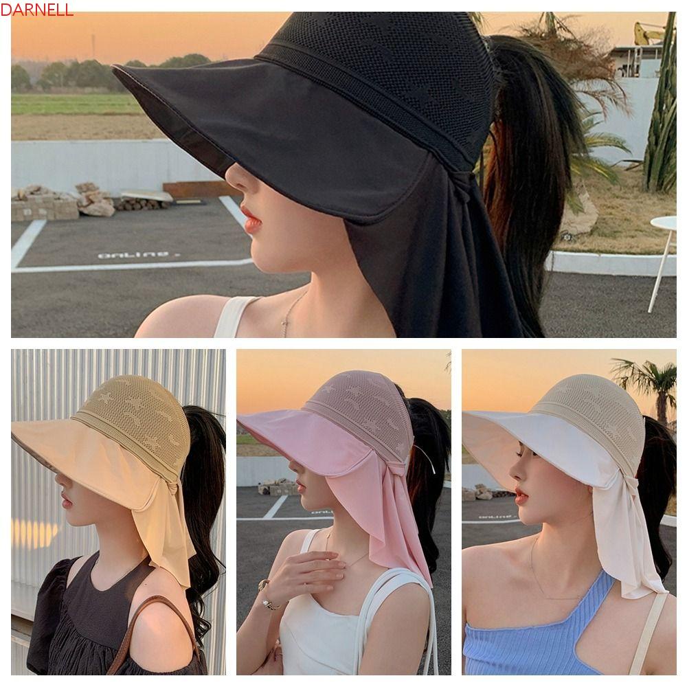 DARNELL Mũ Lưỡi Trai Hở Chóp Phối Lưới Thoáng Khí Chống Tia UV Thời Trang Mùa Hè Cho Nữ