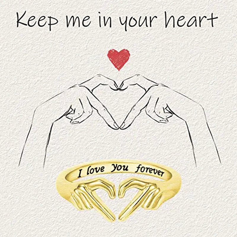 Ygt Nhẫn Cặp Đôi Hình Trái Tim Phong Cách Hàn Quốc Lãng Mạn