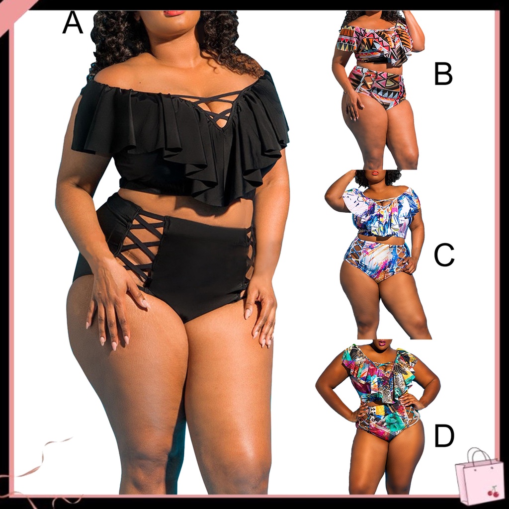 Bộ Đồ Bơi Hai Mảnh Lưng Cao In Họa Tiết Hoa Quyến Rũ Cho Nữ