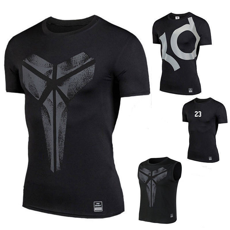 High Elastic Sports Tight Top Clothes Men's Short-Sleeved Vest Quick-Drying T-shirt Running Fitness Basketball Running Training Base gMfa