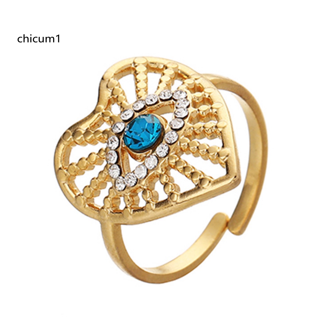 Nhẫn Hở Mạ Điện Không Gây Dị Ứng Hình Trái Tim Đính Đá Thời Trang Dự Tiệc Cho Bạn Gái