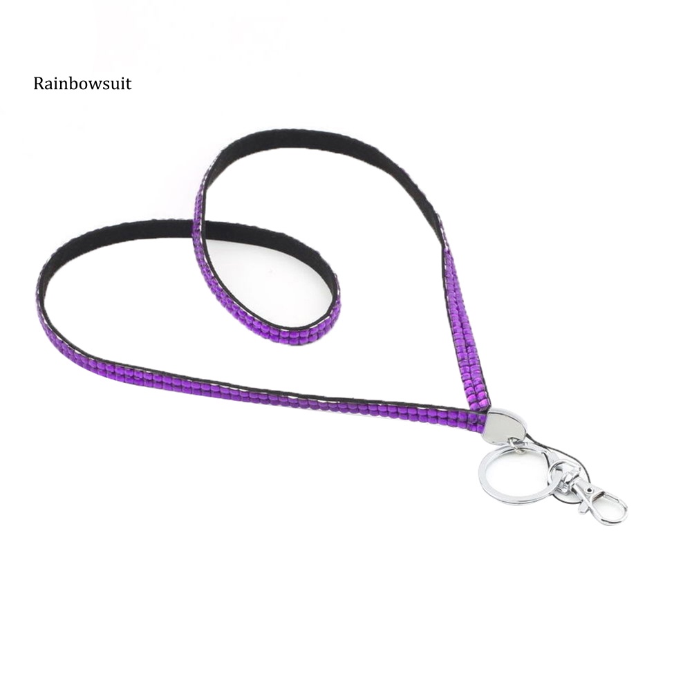 1 Dây Đeo Thẻ ID / Chìa Khóa Đính Đá Lấp Lánh Sang Trọng Cho Nữ