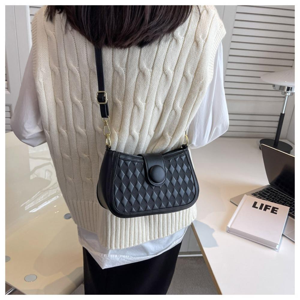 EBINLANDS Túi Đeo Vai / Kẹp Nách / Đeo Chéo Bằng Da PU Họa Tiết Kẻ Sọc / Mặt Trăng Cổ Điển Thời Trang Cho