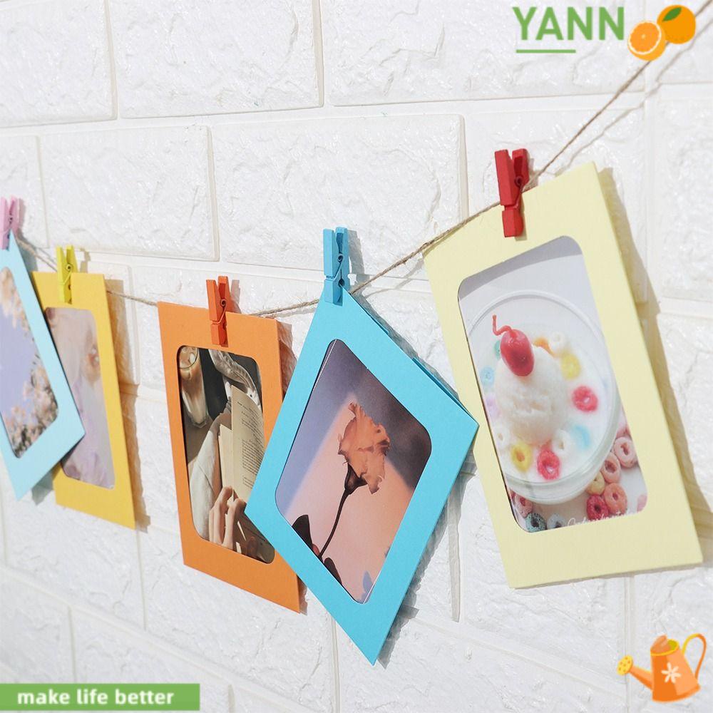 YANN1 1 Bộ Khung Ảnh Bằng Giấy Kèm Kẹp Và Dây Trang Trí DIY