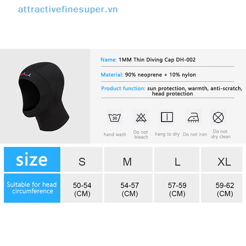 Mũ Lặn Bảo Vệ Cổ Và Vai Bằng Cao Su Tổng Hợp Dày 1mm Hàng Mới