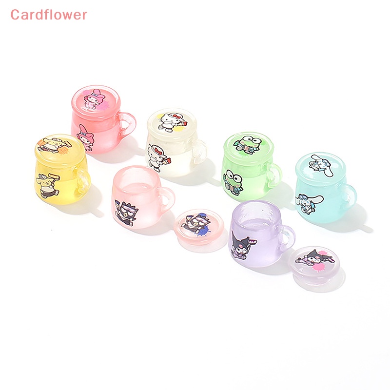 Bộ 2 Ly Nước Mini Bằng Nhựa Phát Quang Nhiều Màu Sắc Trang Trí Nhà Búp Bê DIY Mới