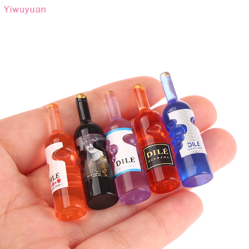 Bộ 5 Mô Hình Chai Rượu Vang Hoạt Hình Thu Nhỏ Dùng Để Trang Trí Nhà Búp Bê &lt; Yiwuyuan &gt;