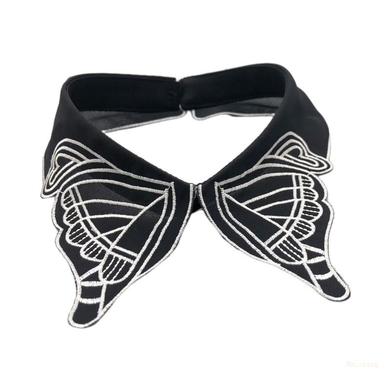 Cổ Áo Rời Cổ Bẻ Giả Thêu Họa Tiết Xinh Xắn Thời Trang Cho Nữ