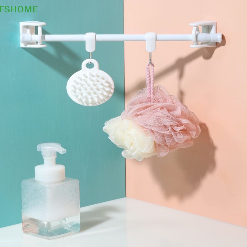 Bộ 2 Thanh Treo Rèm Cửa Dán Tường Trong Suốt Điều Chỉnh Được Tiện Lợi