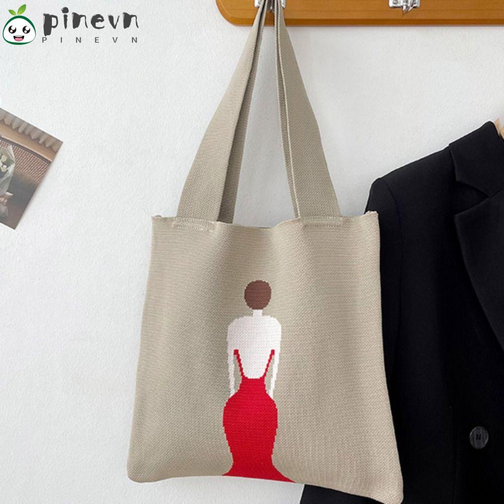 PINEVN Túi Đeo Chéo Dệt Kim Mini Thắt Nút Thời Trang Dành Cho Nữ