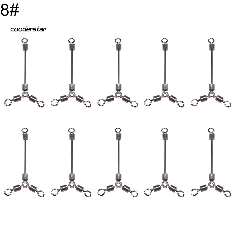 Set 10 Khớp Khuyên Nối 3 Chiều Bằng Thép Không Gỉ Chuyên Dụng Cho Câu Cá