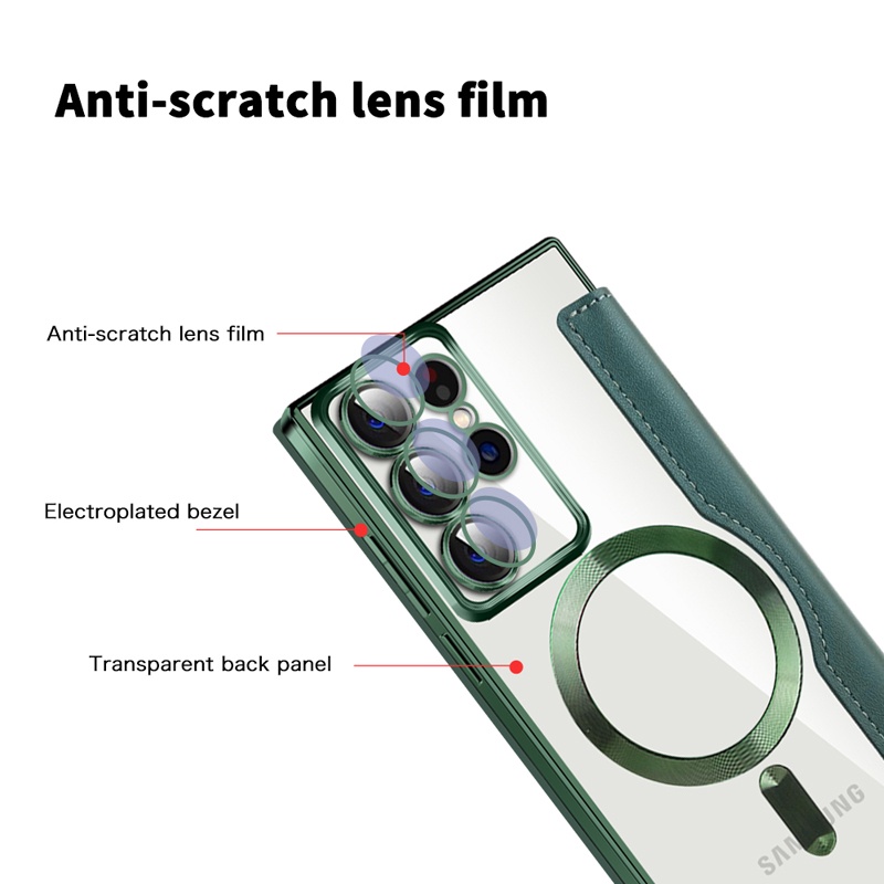 Bao Da Điện Thoại PU Nắp Gập Tích Hợp Giá Đỡ Và Ngăn Đựng Thẻ Cho Samsung Galaxy S23 S22 Ultra Plus