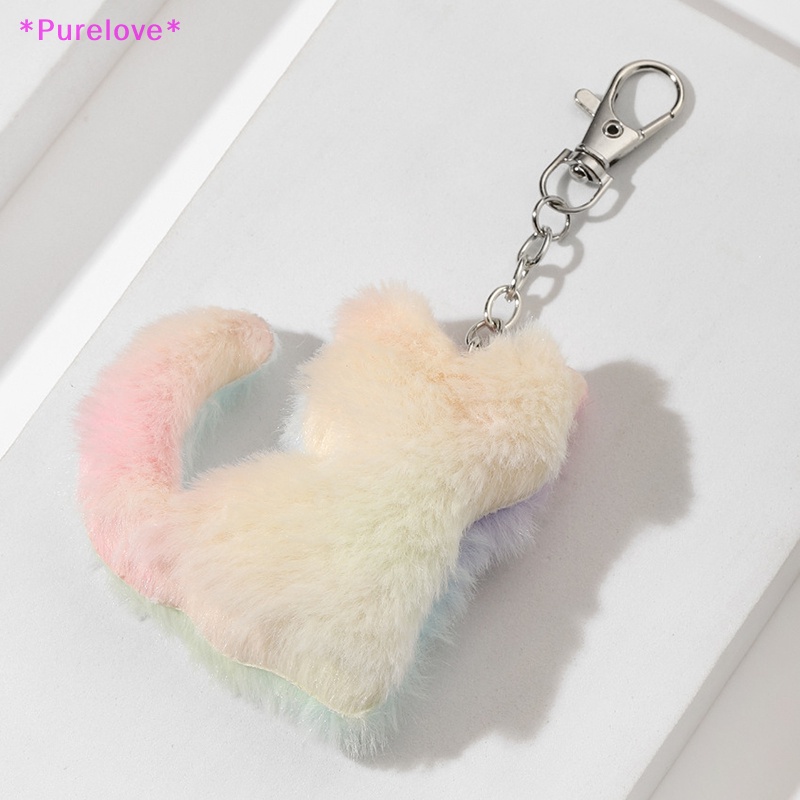 Móc Khóa Xe Hơi / Túi Xách Hình Mèo / Bướm / Ngôi Sao Bằng Lông Nhung Thủ Công Nhiều Màu Xinh Xắn Mới