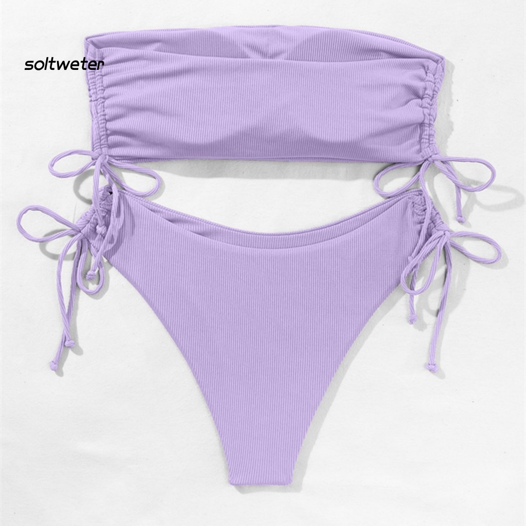 Bộ Bikini 2 Mảnh Không Dây Nâng Ngực Màu Sắc Thời Trang