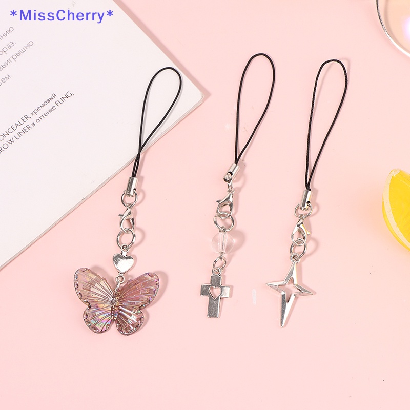 Dây Đeo Điện Thoại Y2K Họa Tiết Bướm / Ngôi Sao / Chữ Thập Đơn Giản Thời Trang Mới