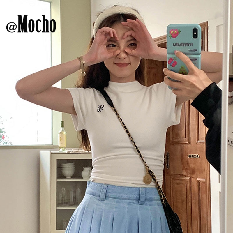 Mocho áo phông áo thun nữ croptop baby tee Thời trang hàn quốc A29J0ZR