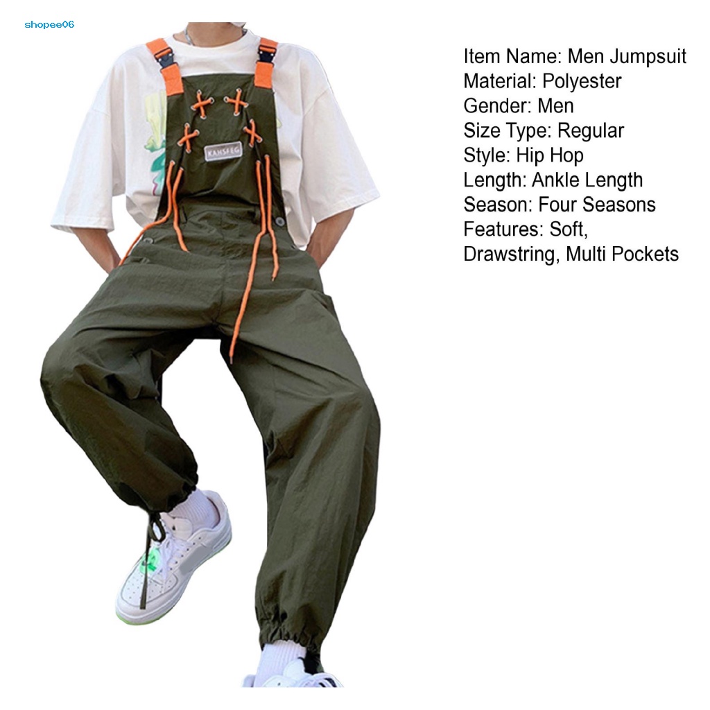 Quần Yếm Màu Sắc Đơn Giản Không Tay Phong Cách Hip Hop Cho Nam