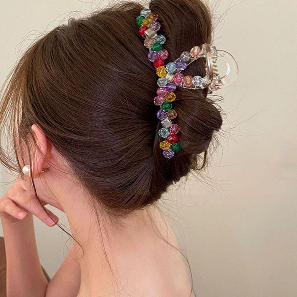 OCEANMAP Kẹp Tóc Hình Cá Mập Đính Hạt Phong Cách Hàn Quốc