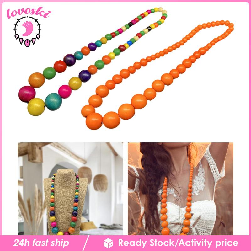 Vòng Cổ Choker Xỏ Hạt Gỗ Thủ Công Bền Bỉ Dành Cho Nữ Mặc Hàng Ngày Và Lễ Hội