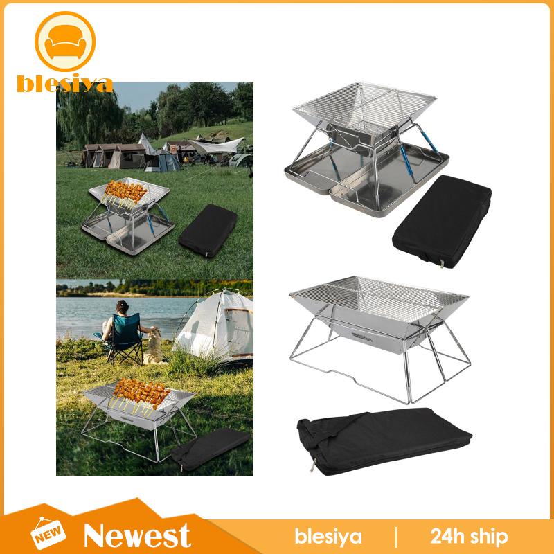 Vỉ Nướng Bbq Bằng Thép Không Gỉ Có Thể Gấp Gọn Tiện Dụng Cho Gia Đình / Đi Biển / Cắm Trại