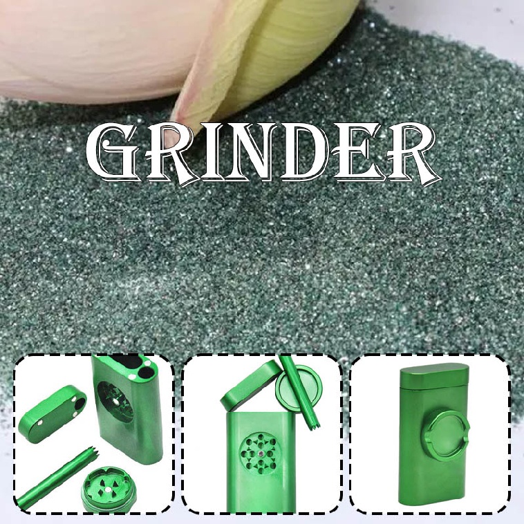 One Hitter Aluminum Herb Grinder Pinch wIth Dugout Pipe With Storage Case