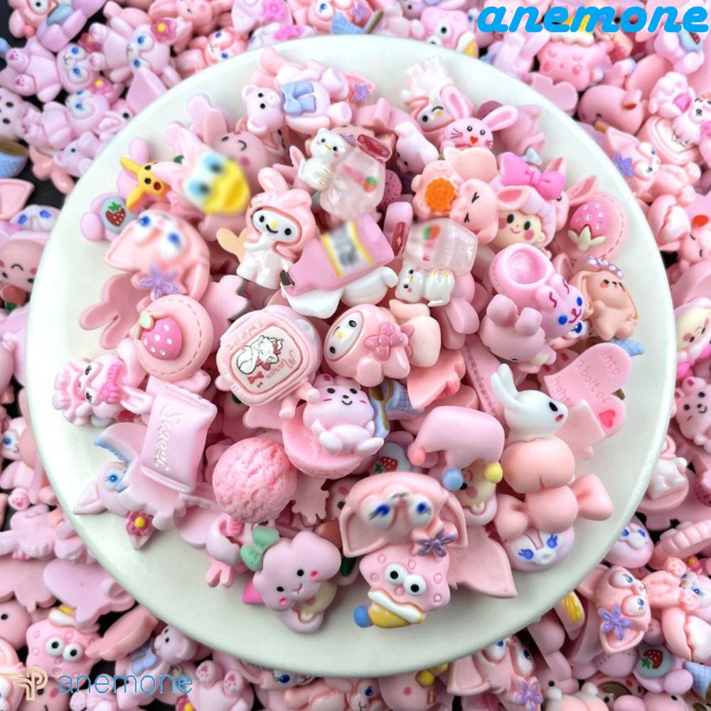 ANEMONE Set 20 Phụ Kiện Miếng Dán Resin Diy Trang Trí Ốp Điện Thoại