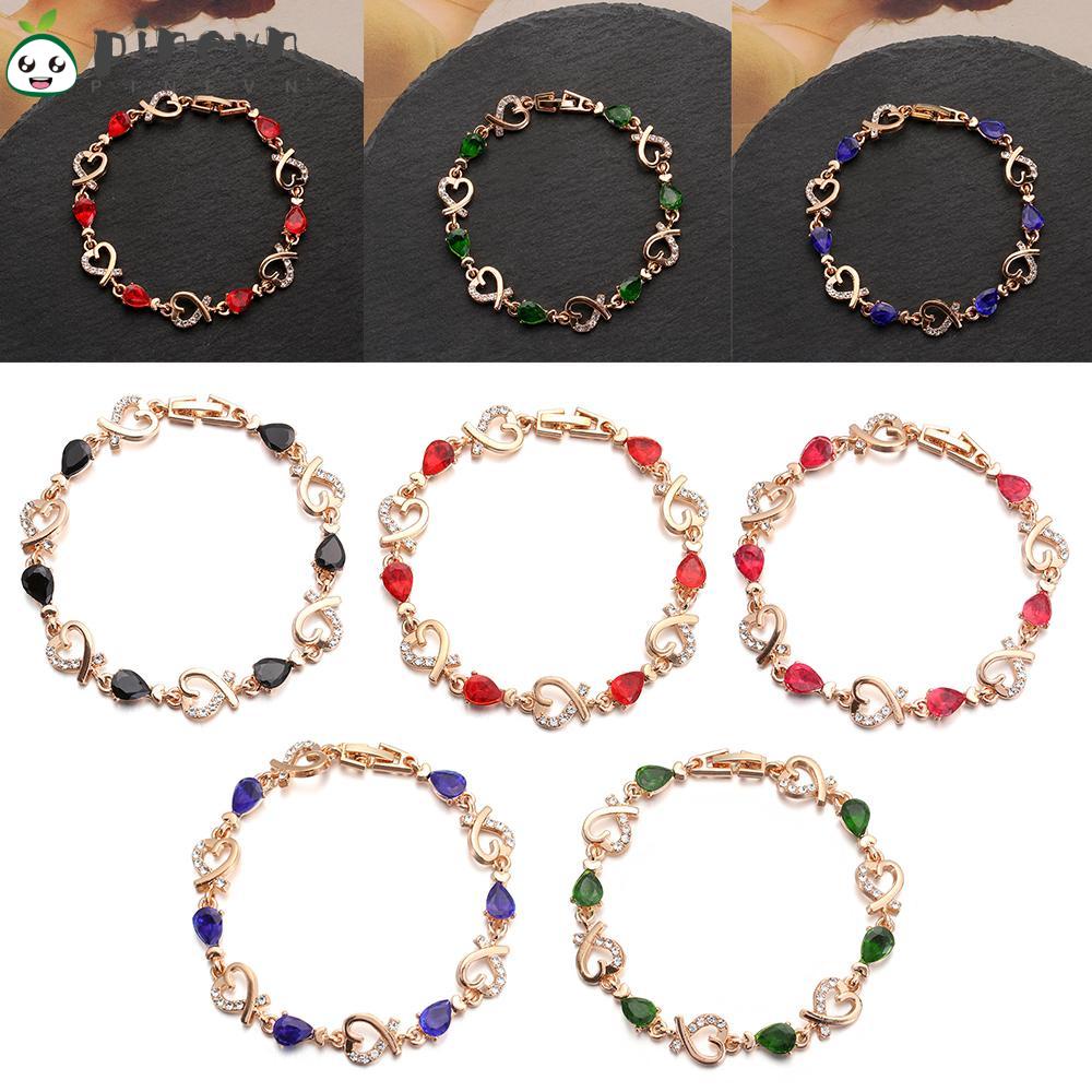 PINEVN Vòng Đeo Tay Đính Pha Lê Nhiều Màu Thời Trang