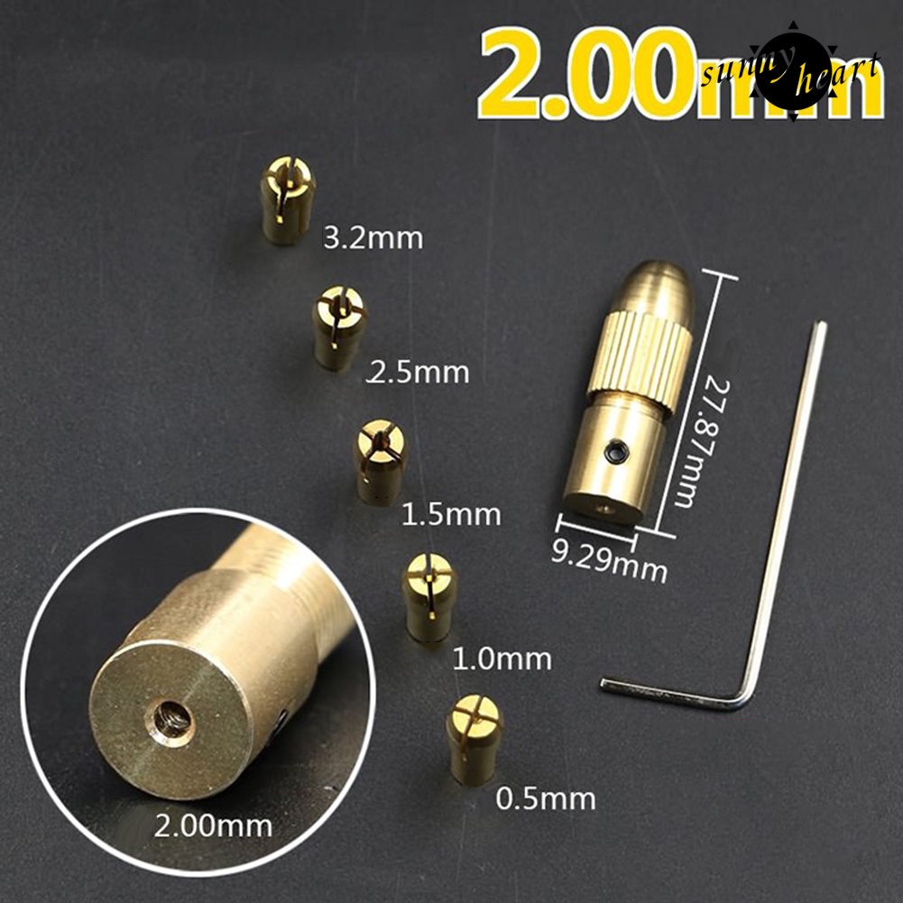 Bộ 7 Đầu Kẹp Mũi Khoan Mini Bằng Đồng Thau DIY