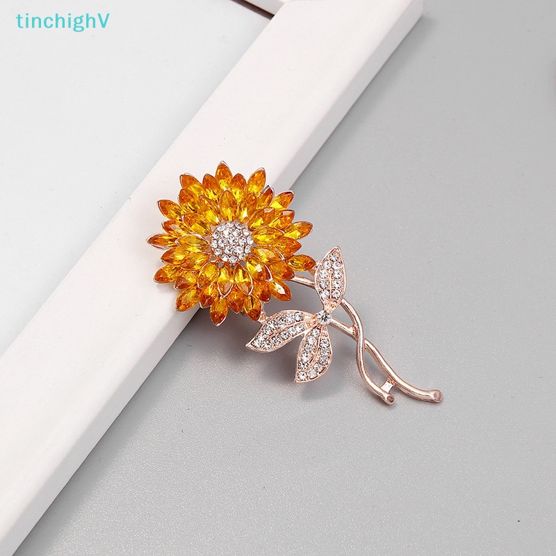 Ghim Cài Áo Hình Hoa Hướng Dương Đính Đá Thời Trang Cho Nữ