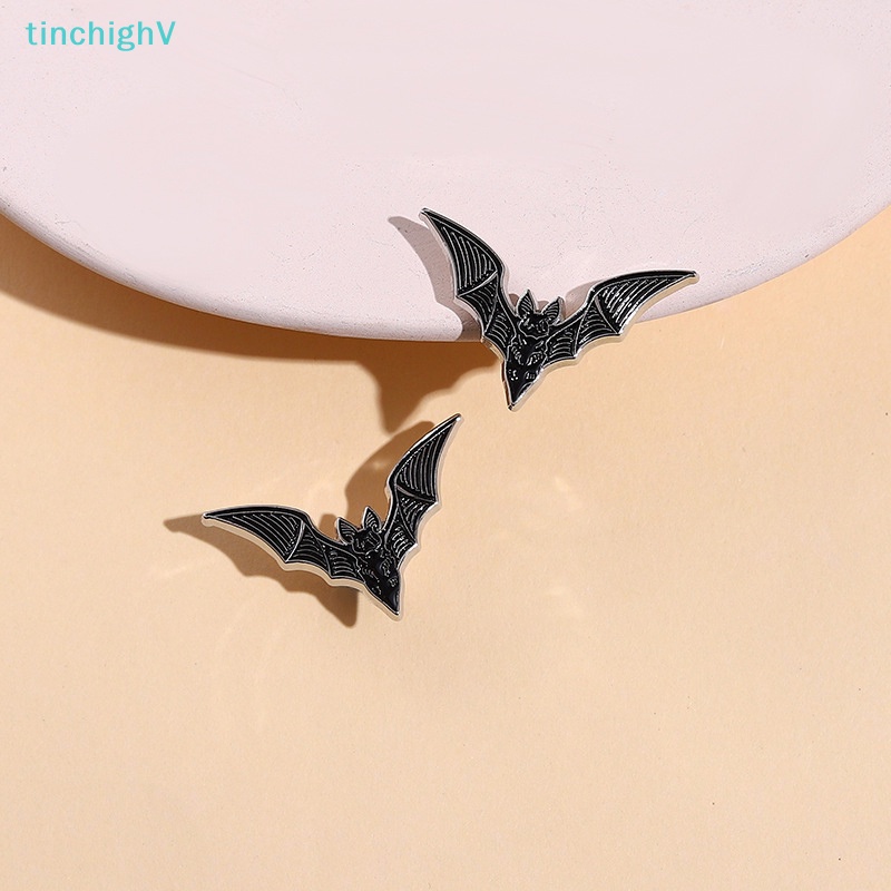[TinchighV] Ghim Cài Áo Bằng Kim Loại Tráng Men Bóng Hình Dơi Phong Cách Punk Gothic Sáng Tạo Làm Quà Tặng Trang Trí